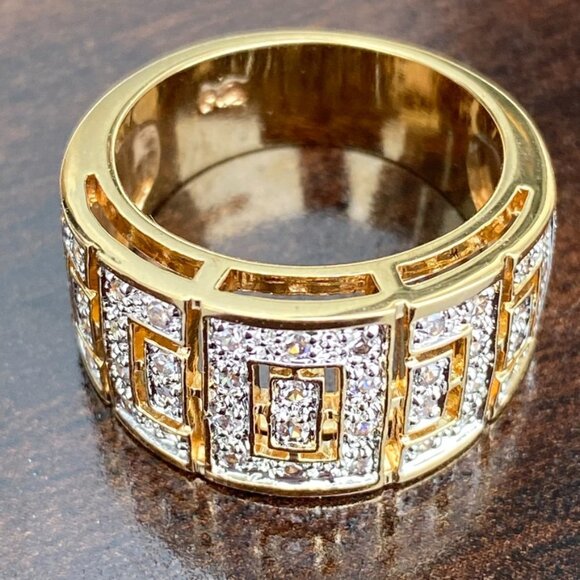 Premier Designs Beautiful Pavé Set Cubic Zirconia "CODE" Statement Ring - Size 7 - Picture 2 of 5